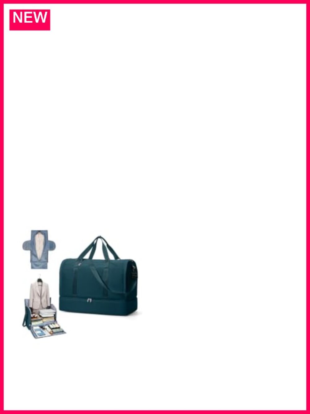 70L Garment Duffel Bag for Travel, Suit Bag with Shoe Compartment